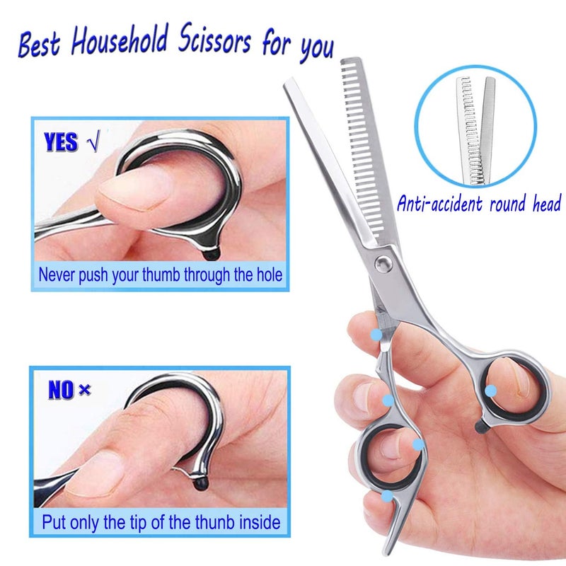 Essoy Professional Thinning Shears - 6.5-Inch Hair Cutting Scissors with Stainless Steel Blades, Fine Adjustment Screw for Home Salon, Barber and Hairdressing - Image 5